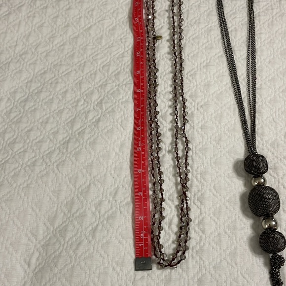 Betsy pittard necklace lot black beaded gold loop and crystal adjustable gold - Picture 6 of 9